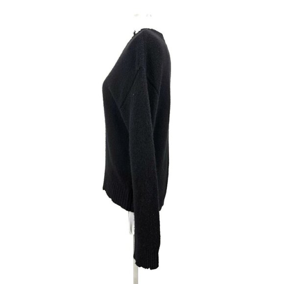 New RtA Emma Pullover Black Cashmere Sweater Womens XS Distressed Edges - Picture 5 of 9
